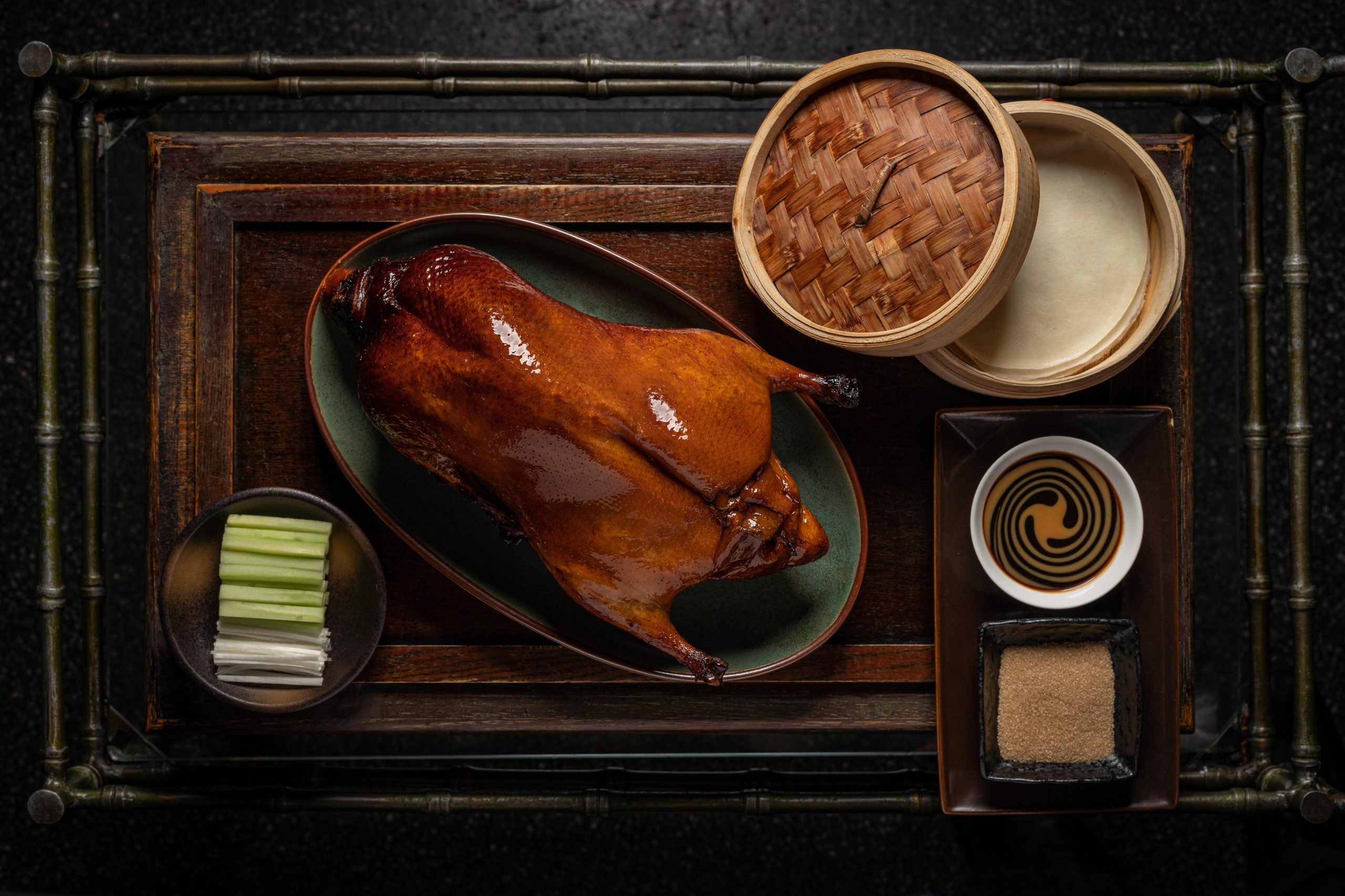 Applewood-roasted Peking duck at Mott 32