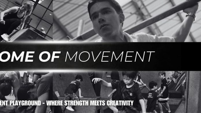 The Movement Playground Bangkok Athlete training on obstacles at The Movement Playground Bangkok