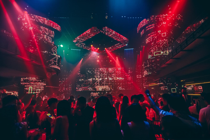 ONYX Bangkok main room Crowd and large LED production inside ONYX Bangkok