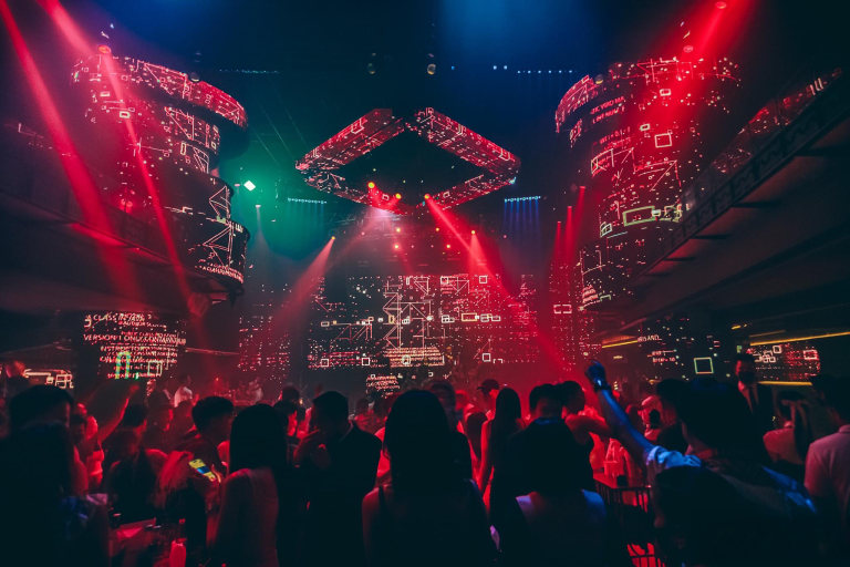 Crowd and large LED production inside ONYX Bangkok