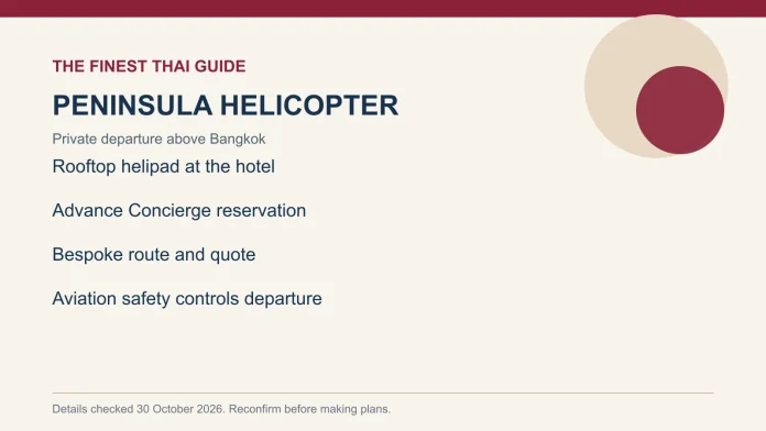 PENINSULA HELICOPTER PENINSULA HELICOPTER: Private departure above Bangkok