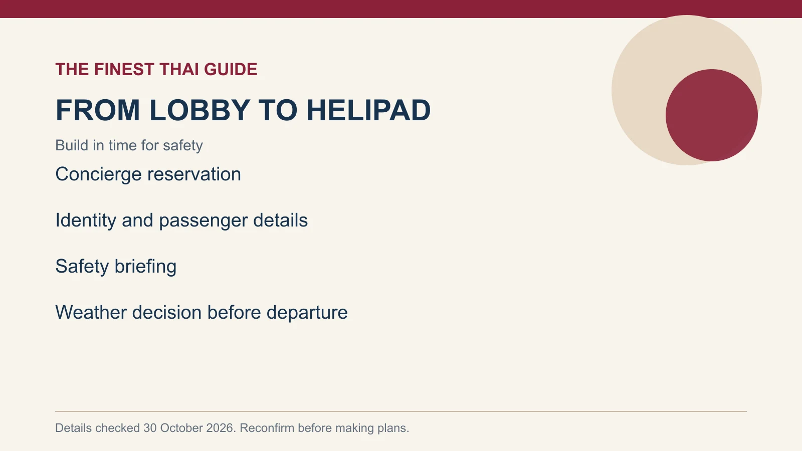 FROM LOBBY TO HELIPAD: Build in time for safety