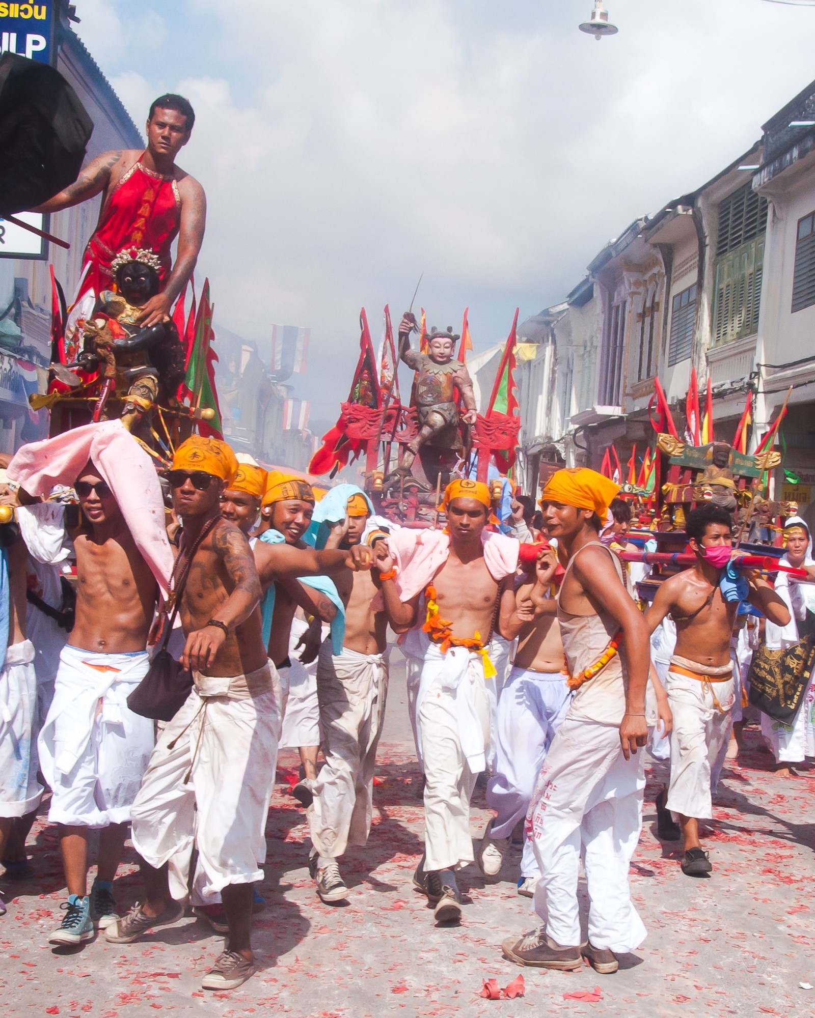 Shrine activity during Phuket Vegetarian Festival