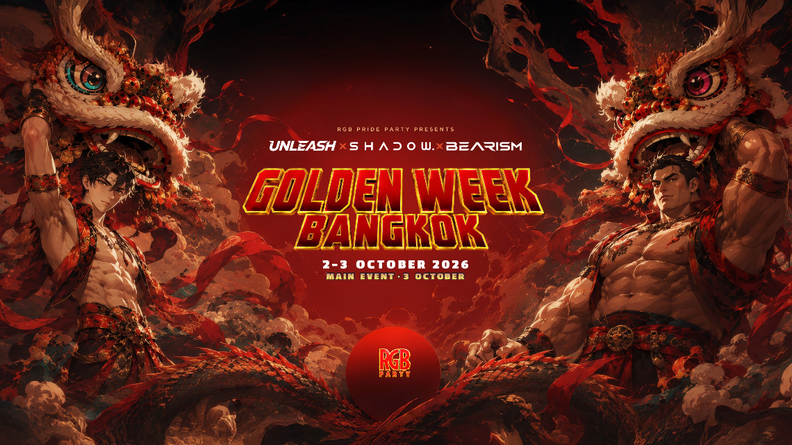 Red and gold RGB Golden Week Bangkok event visual