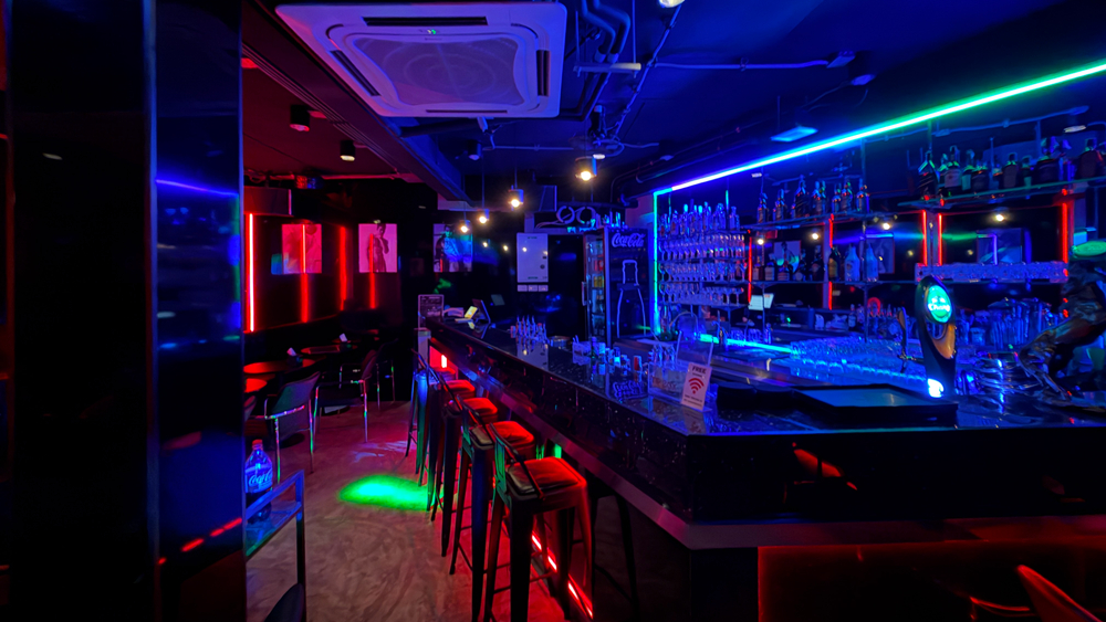Colourful bar interior at Hook Up BKK