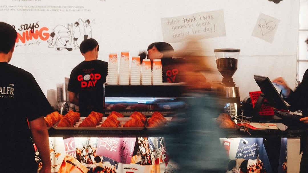 RISE COFFEE drinks and community scene