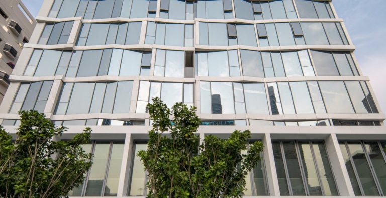 Modern facade of SCOPE Langsuan in central Bangkok