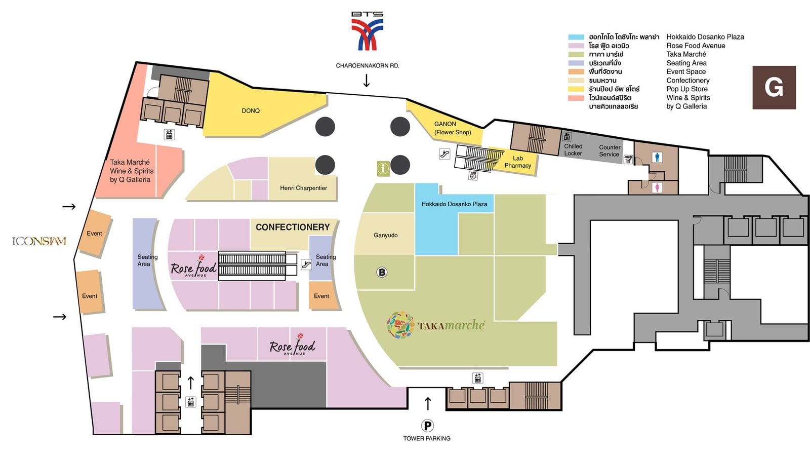 Ground-floor directory map for Siam Takashimaya