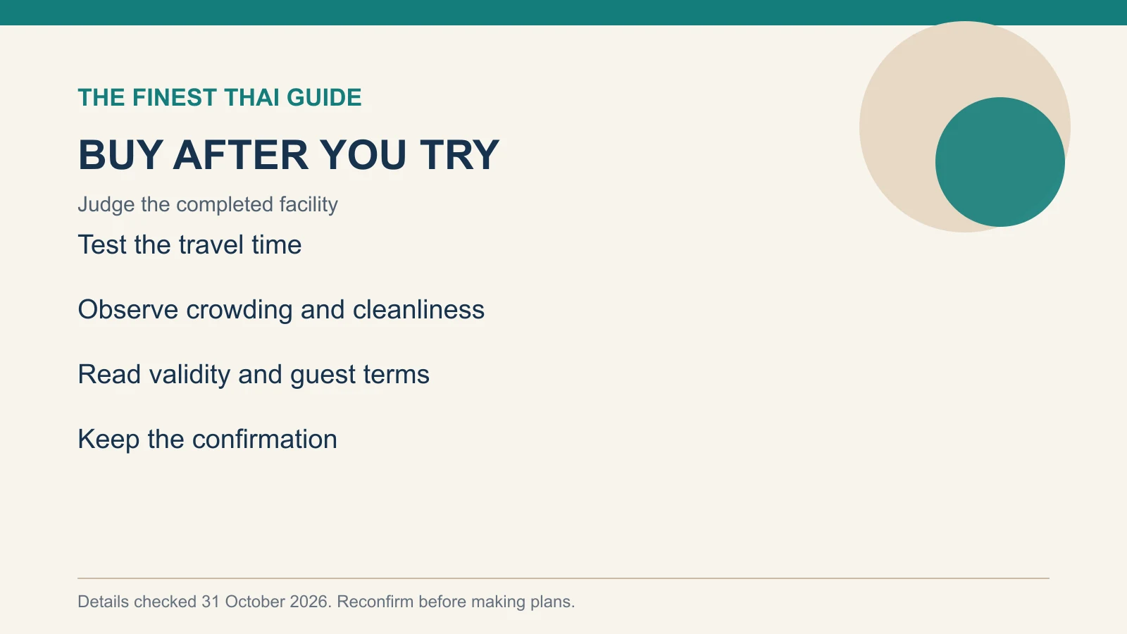 BUY AFTER YOU TRY: Judge the completed facility