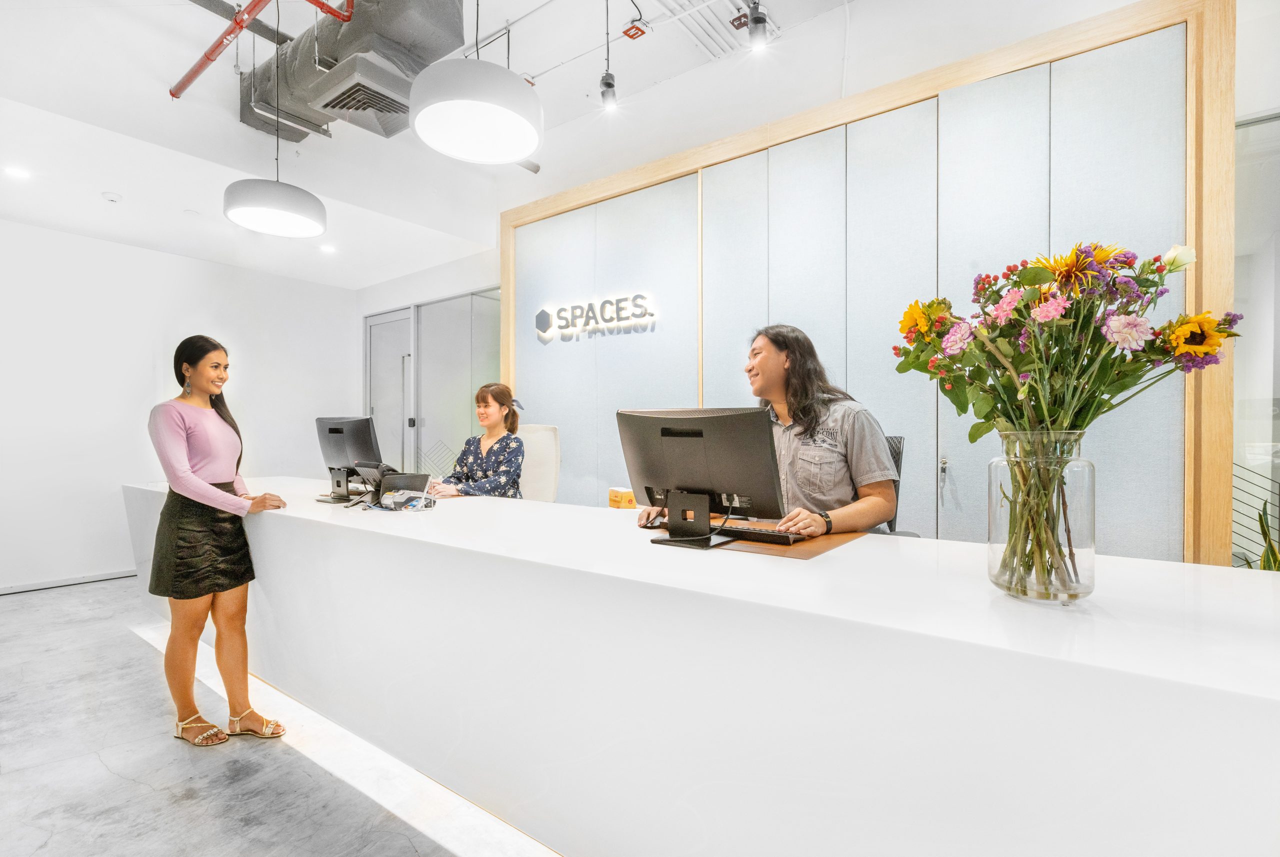 Front desk and visitor area at Spaces Chamchuri Square