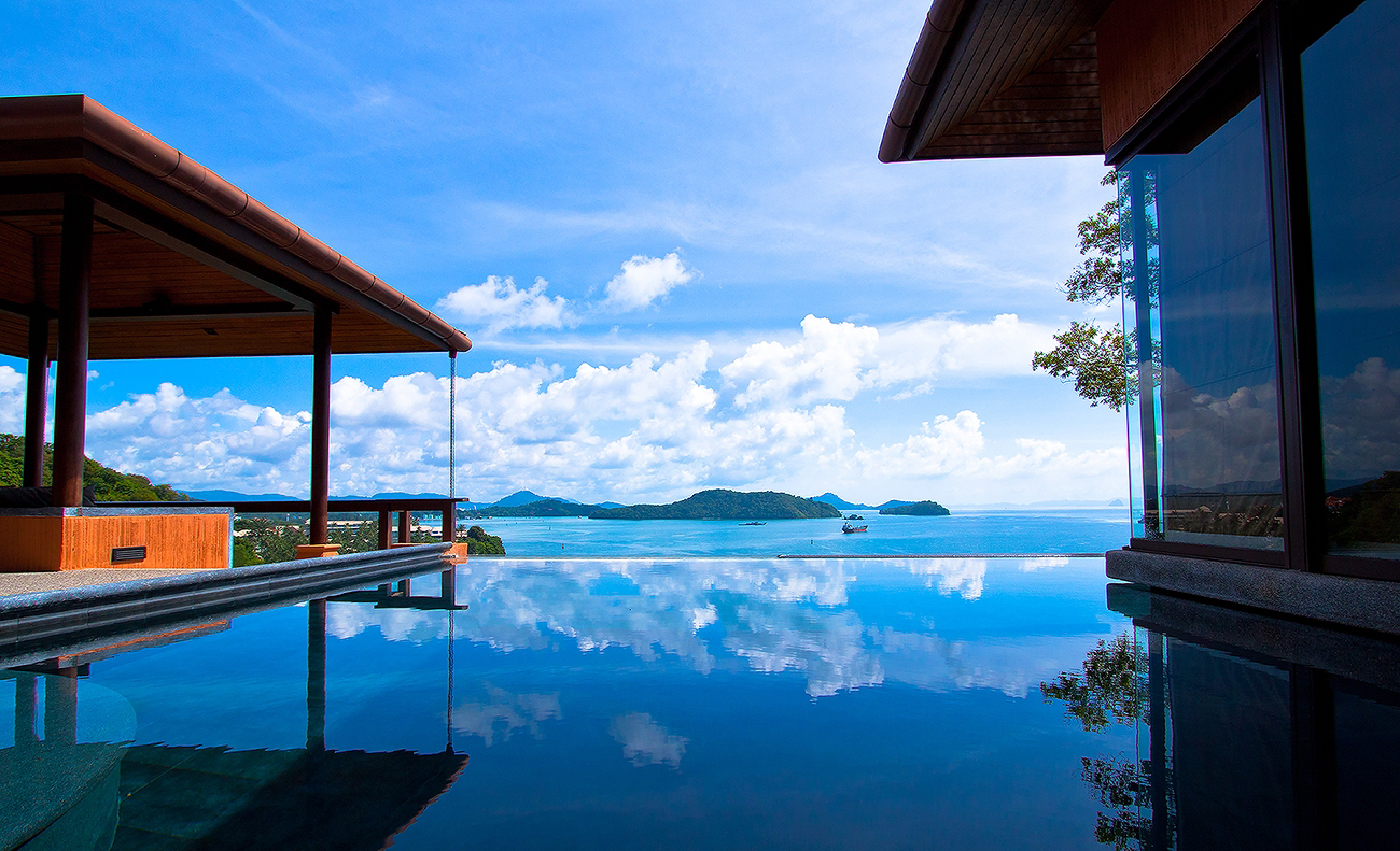 Private infinity pool overlooking the Andaman Sea at Sri Panwa