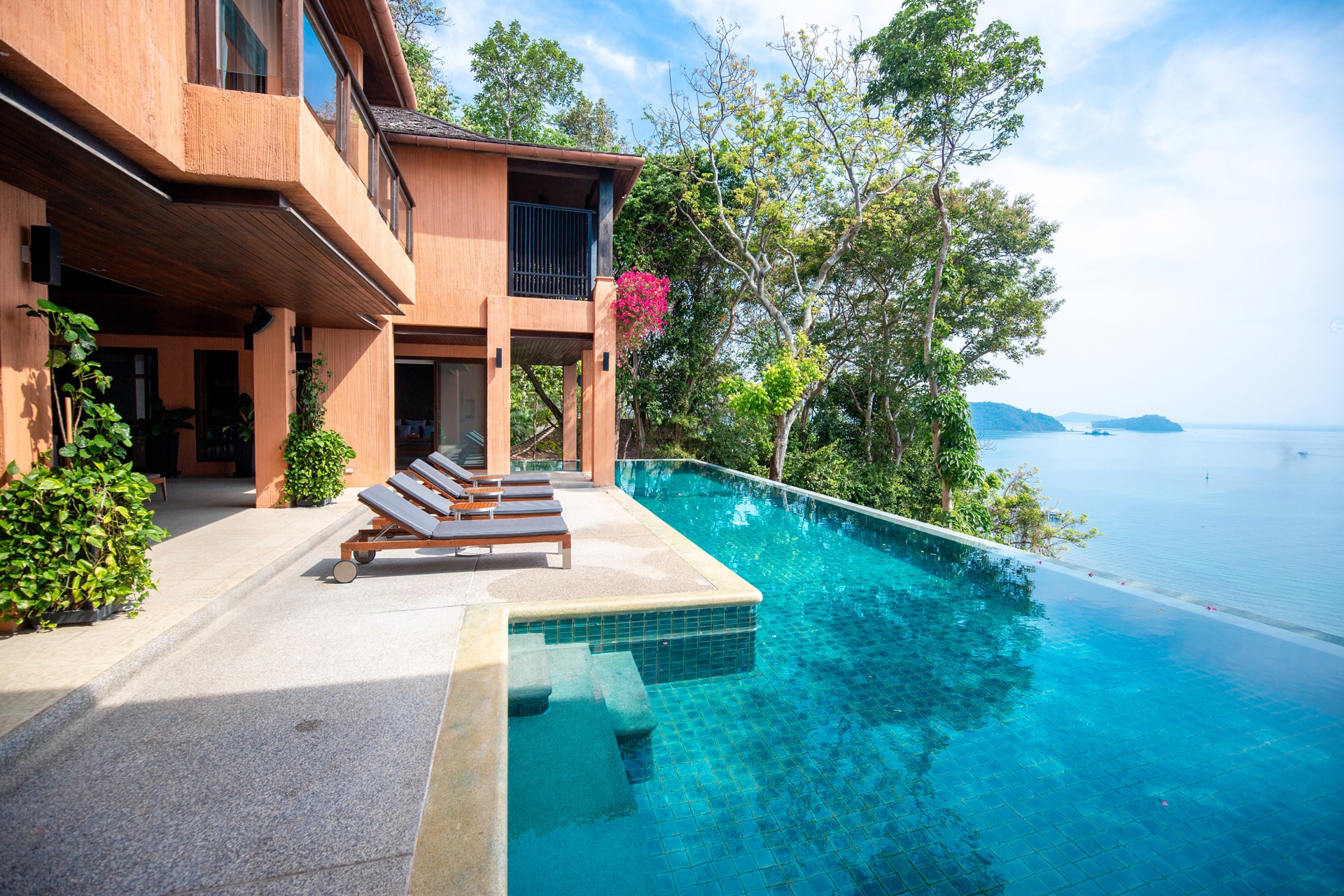 Large residence pool and terrace at Sri Panwa Phuket