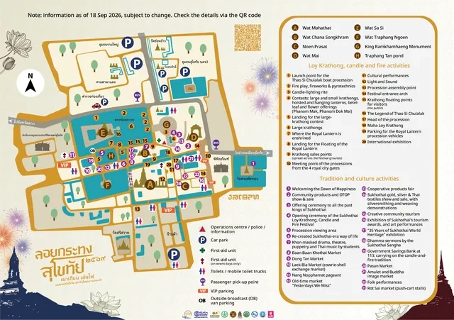 English venue map for Sukhothai Loy Krathong Festival 2026