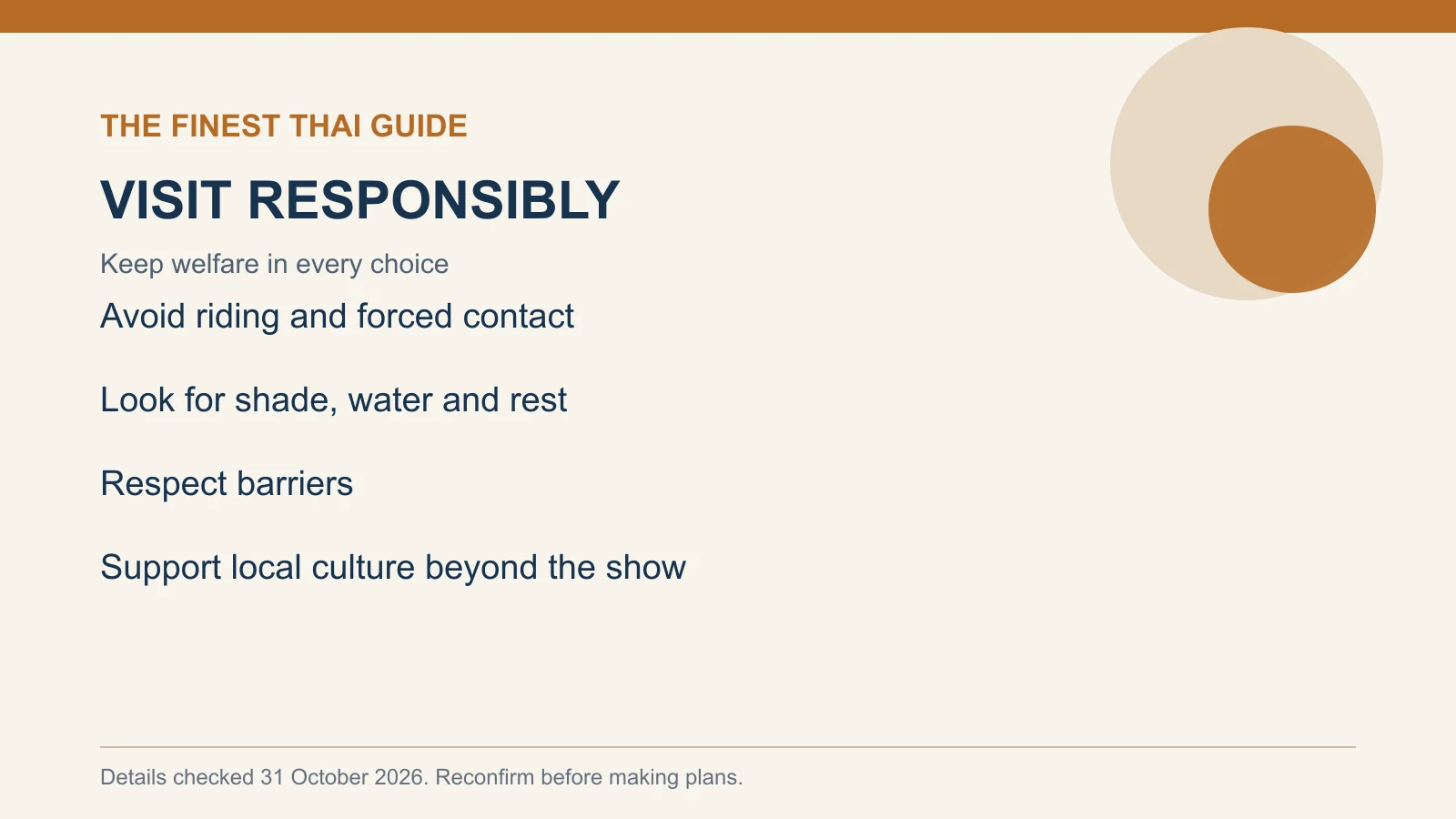 VISIT RESPONSIBLY: Keep welfare in every choice