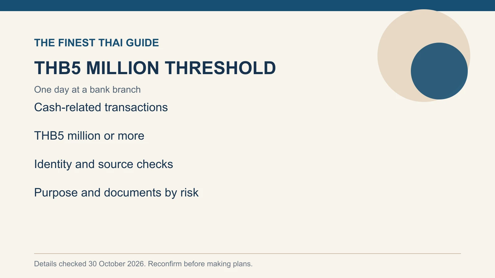THB5 MILLION THRESHOLD: One day at a bank branch