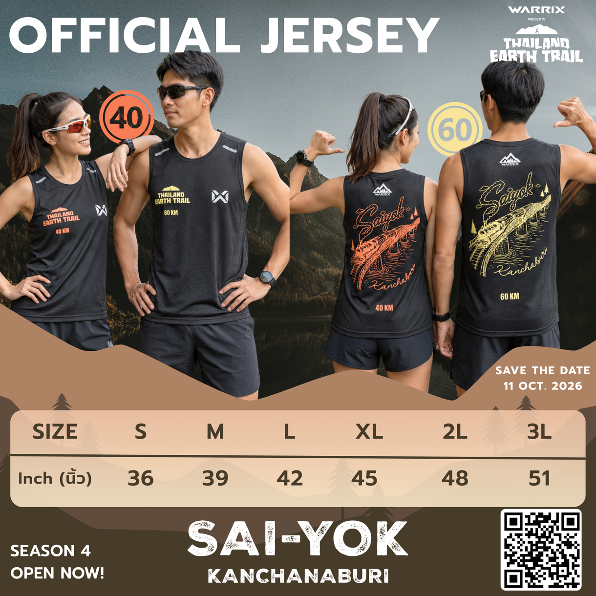 Official race shirts for Thailand Earth Trail Sai Yok 2026