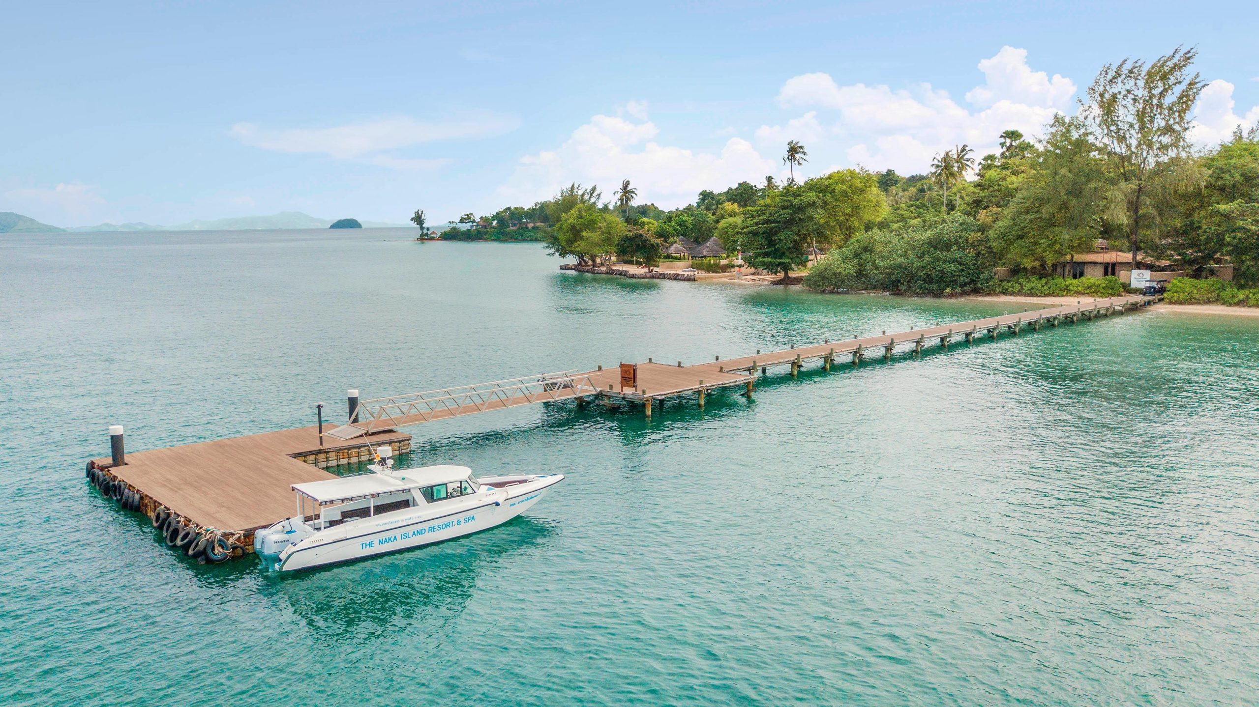 Speedboat jetty at The Naka Island resort