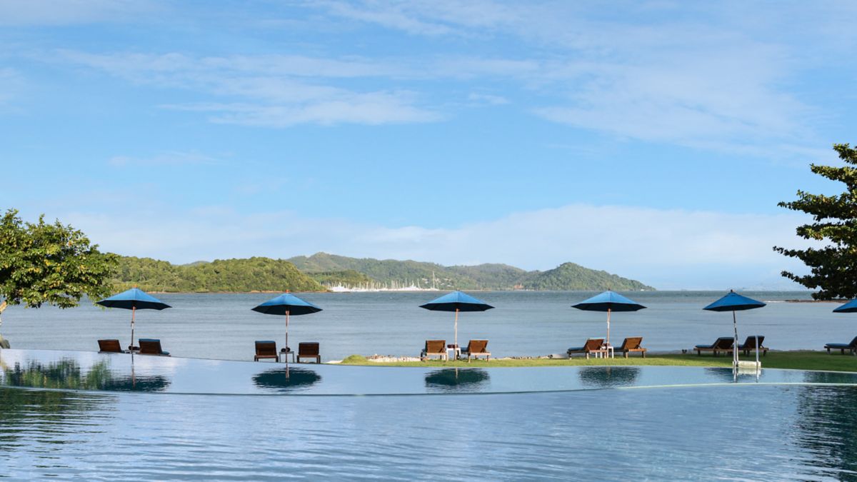 Infinity pool overlooking the sea at The Naka Island