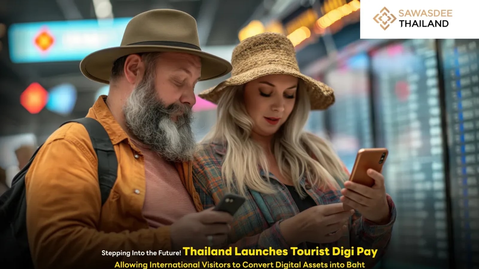 Visitors using phones for regulated digital payments in Thailand