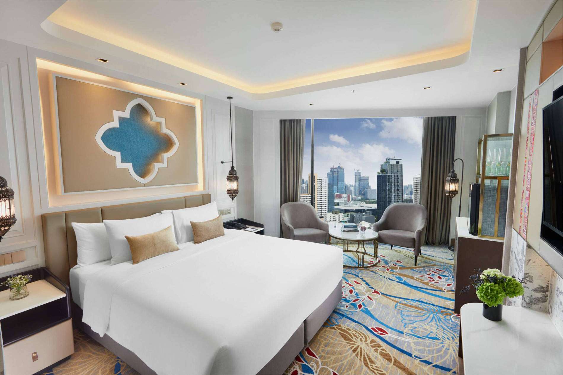 King room with skyline windows at Valia Hotel Bangkok